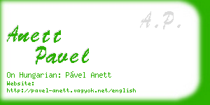 anett pavel business card